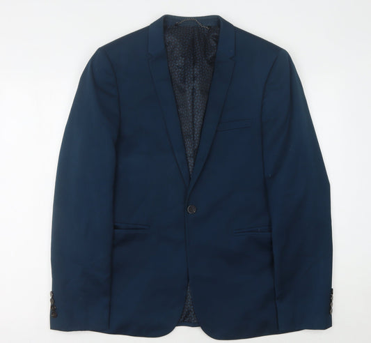 Mens UK Size 40 Burton Regular Blue Suit Jacket