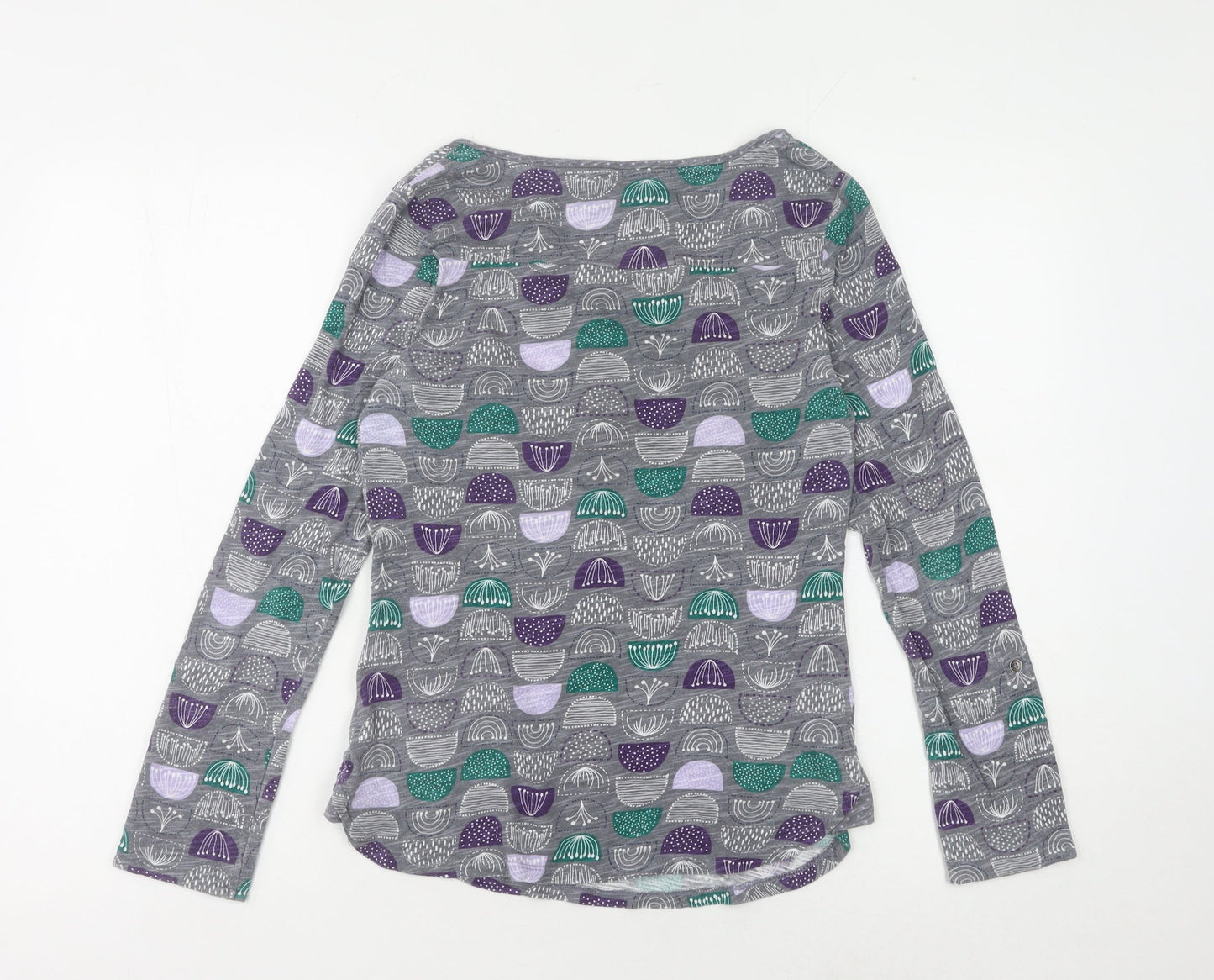 Mantaray Women's Grey Geometric Long Sleeve T-Shirt 8