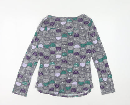 Mantaray Women's Grey Geometric Long Sleeve T-Shirt 8