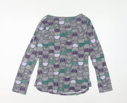 Mantaray Women's Grey Geometric Long Sleeve T-Shirt 8