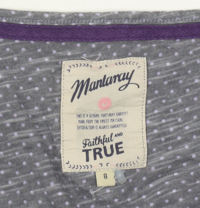 Mantaray Women's Grey Geometric Long Sleeve T-Shirt 8