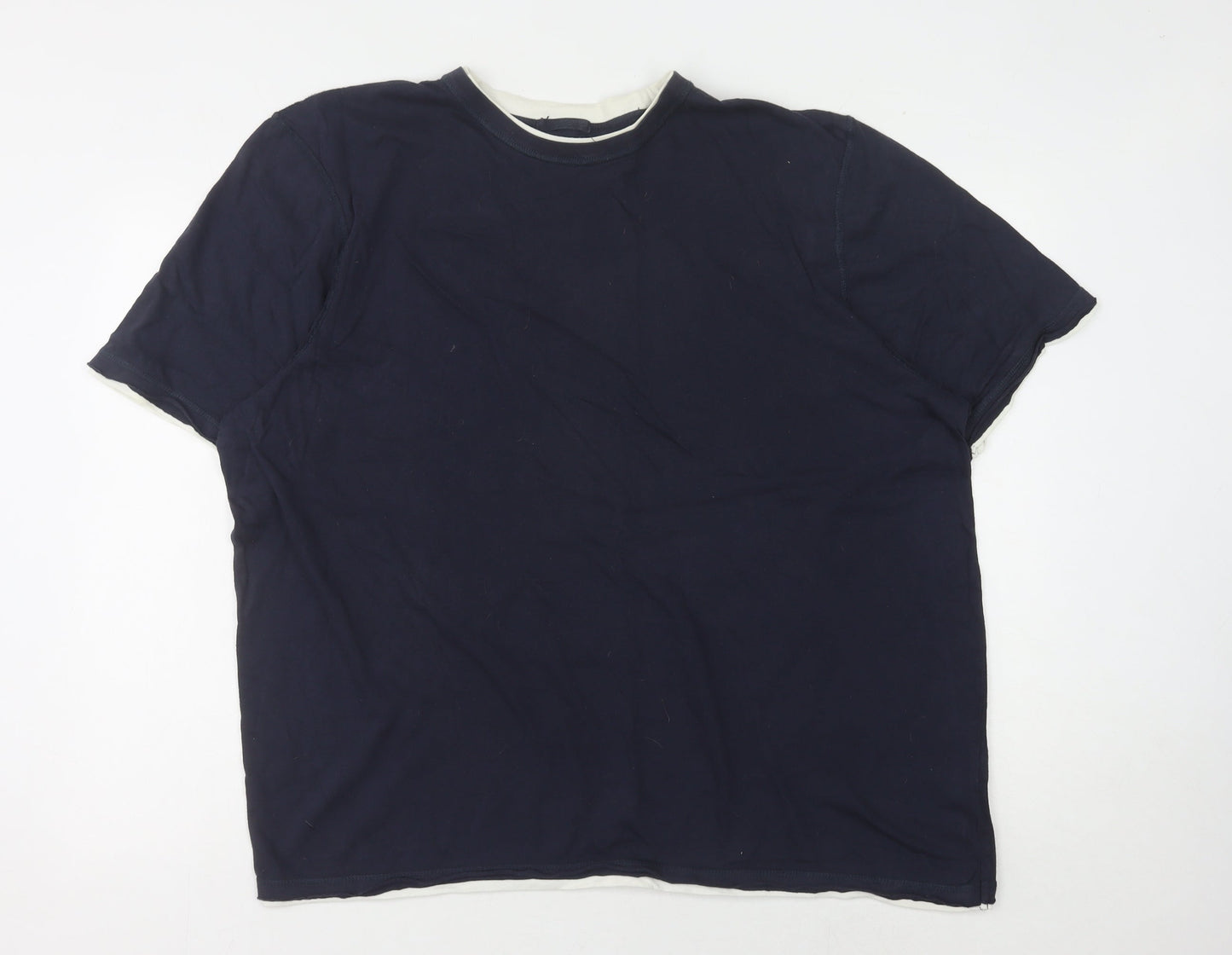 Marks and Spencer Men's Blue 2XL Crew Neck T-Shirt