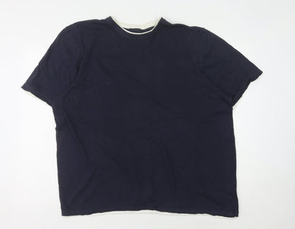 Marks and Spencer Men's Blue 2XL Crew Neck T-Shirt