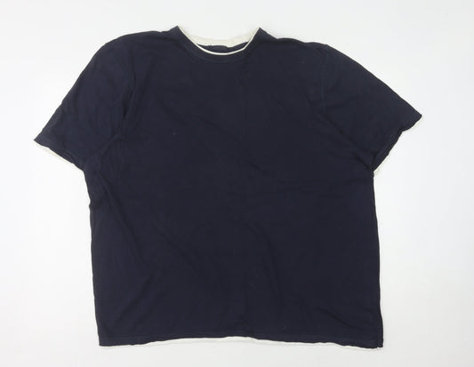 Marks and Spencer Men's Blue 2XL Crew Neck T-Shirt
