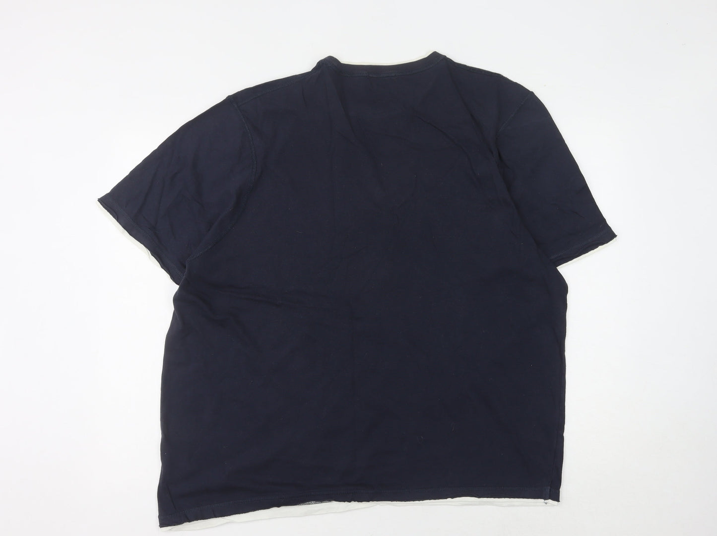 Marks and Spencer Men's Blue 2XL Crew Neck T-Shirt