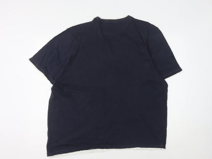 Marks and Spencer Men's Blue 2XL Crew Neck T-Shirt
