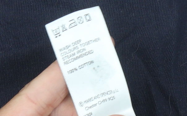 Marks and Spencer Men's Blue 2XL Crew Neck T-Shirt