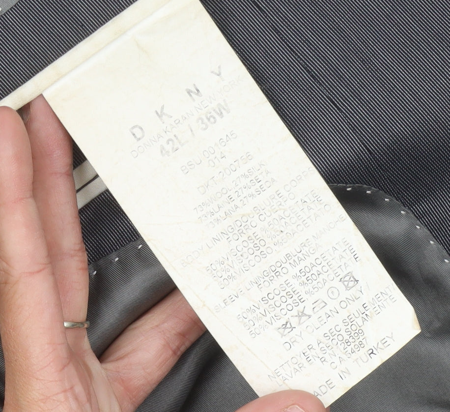 Mens UK Size 42 DKNY Regular Grey Suit Jacket