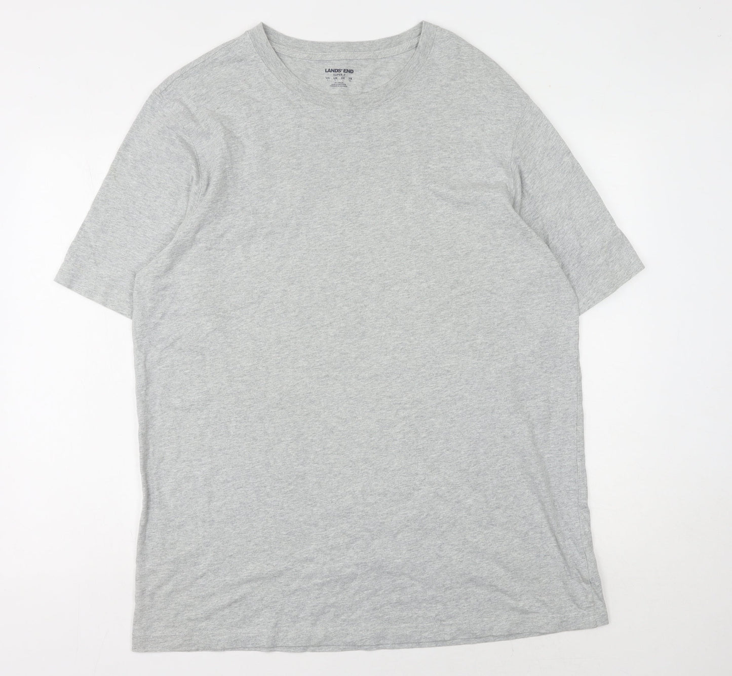 Lands' End Men's Grey Crew Neck T-Shirt L