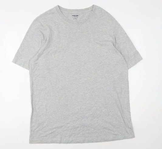 Lands' End Men's Grey Crew Neck T-Shirt L
