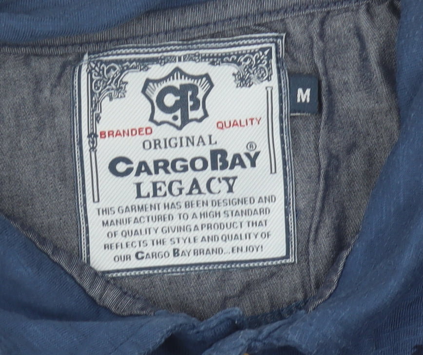 Cargo Bay Men's Blue Polo Shirt M Short Sleeve
