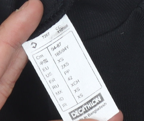 Decathlon Women's Slim Fit Black Long Sleeve Top XS