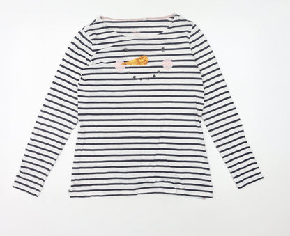 Boden Women's Multicoloured Striped T-Shirt, Size 12
