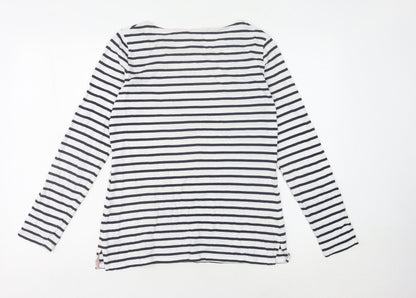 Boden Women's Multicoloured Striped T-Shirt, Size 12
