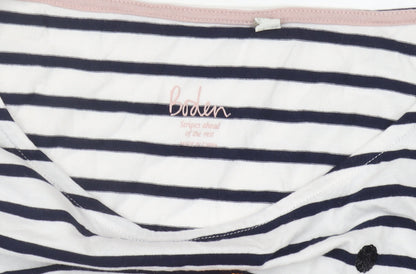Boden Women's Multicoloured Striped T-Shirt, Size 12