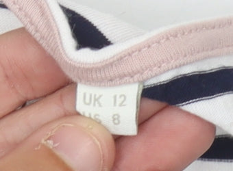 Boden Women's Multicoloured Striped T-Shirt, Size 12