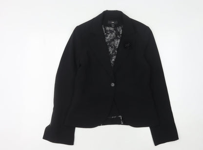 H&M Women's Black Blazer Size 10 Regular Fit