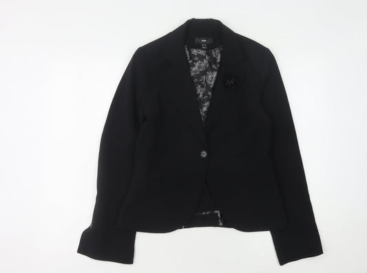 H&M Women's Black Blazer Size 10 Regular Fit