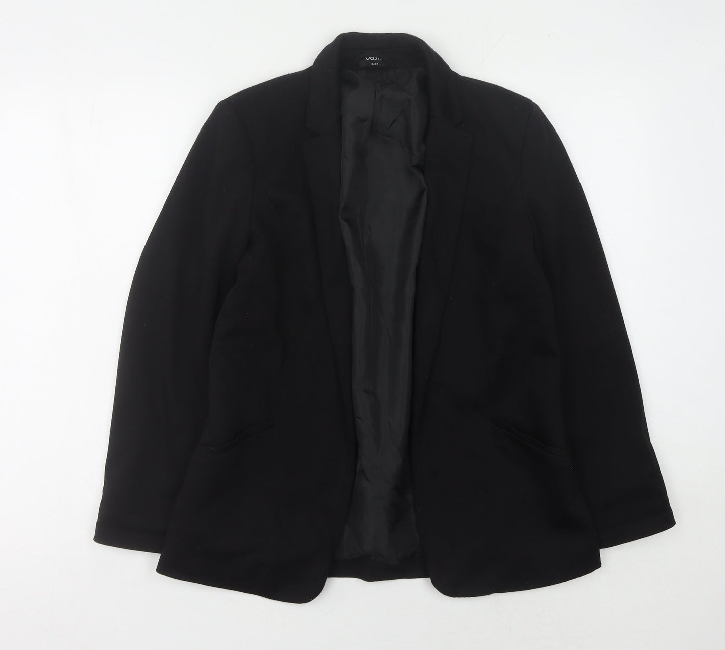 Oasis Women's Black Blazer UK 8 Single-Breasted Woven