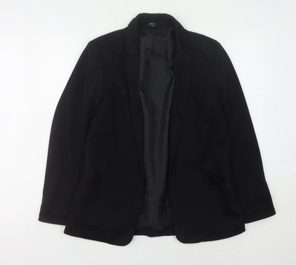 Oasis Women's Black Blazer UK 8 Single-Breasted Woven
