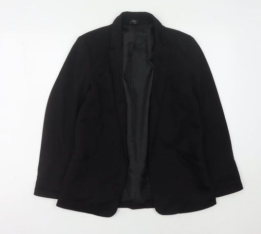 Oasis Women's Black Blazer UK 8 Single-Breasted Woven