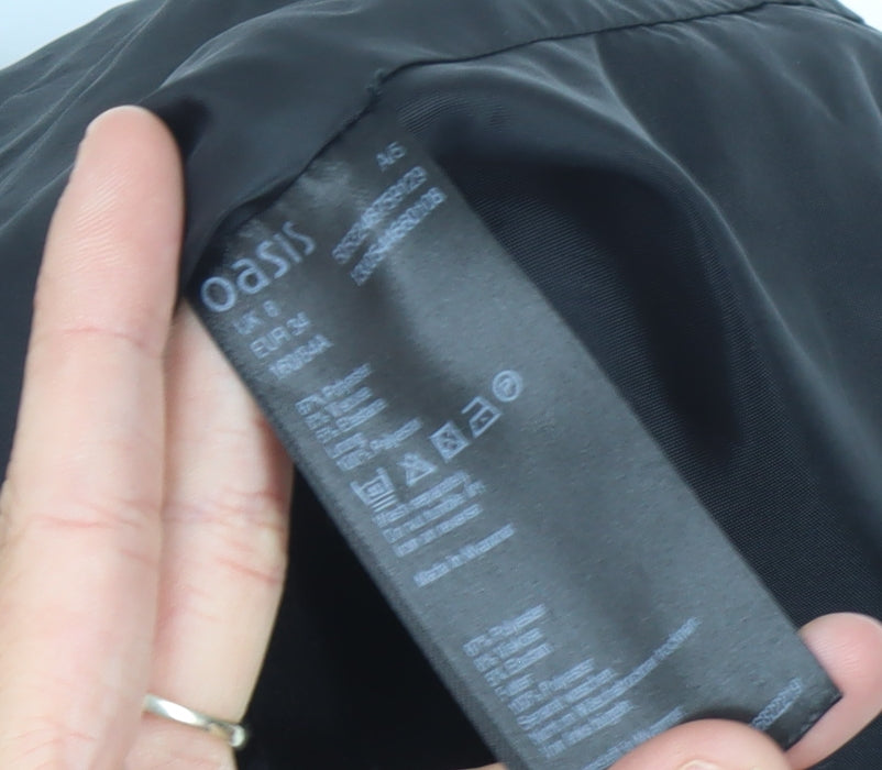 Oasis Women's Black Blazer UK 8 Single-Breasted Woven