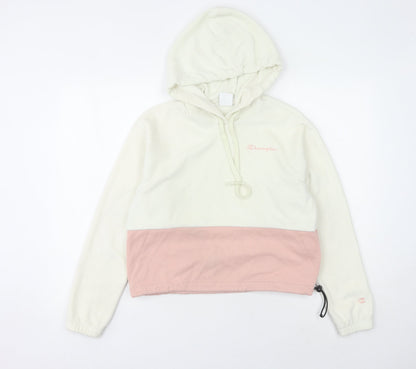 Champion Women's Ivory Pink Pullover Hoodie - Size S