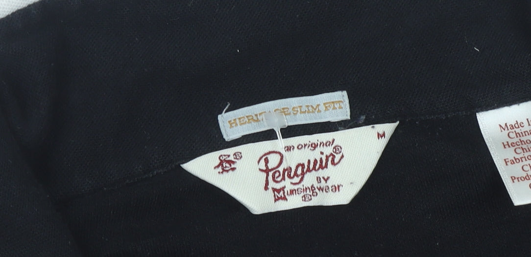 Penguin Men's Black Slim Fit Polo Shirt - Medium