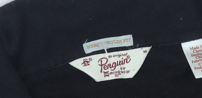 Penguin Men's Black Slim Fit Polo Shirt - Medium