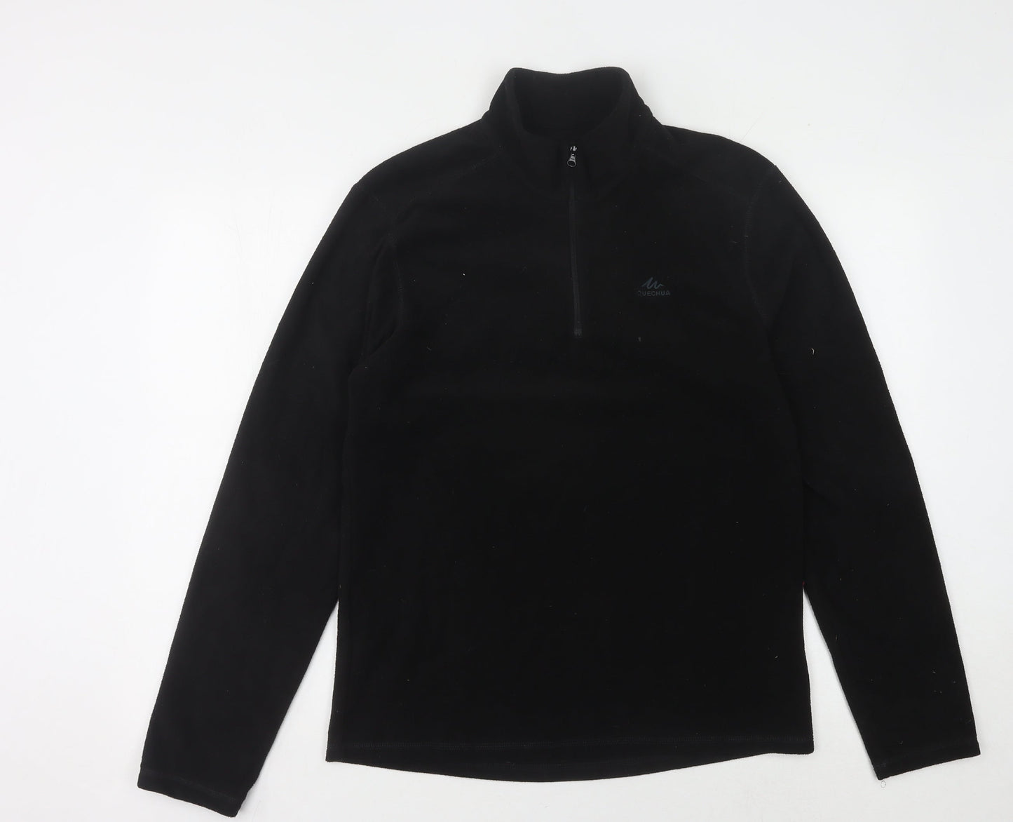 Men's Black Fleece High Neck Zip Medium Top