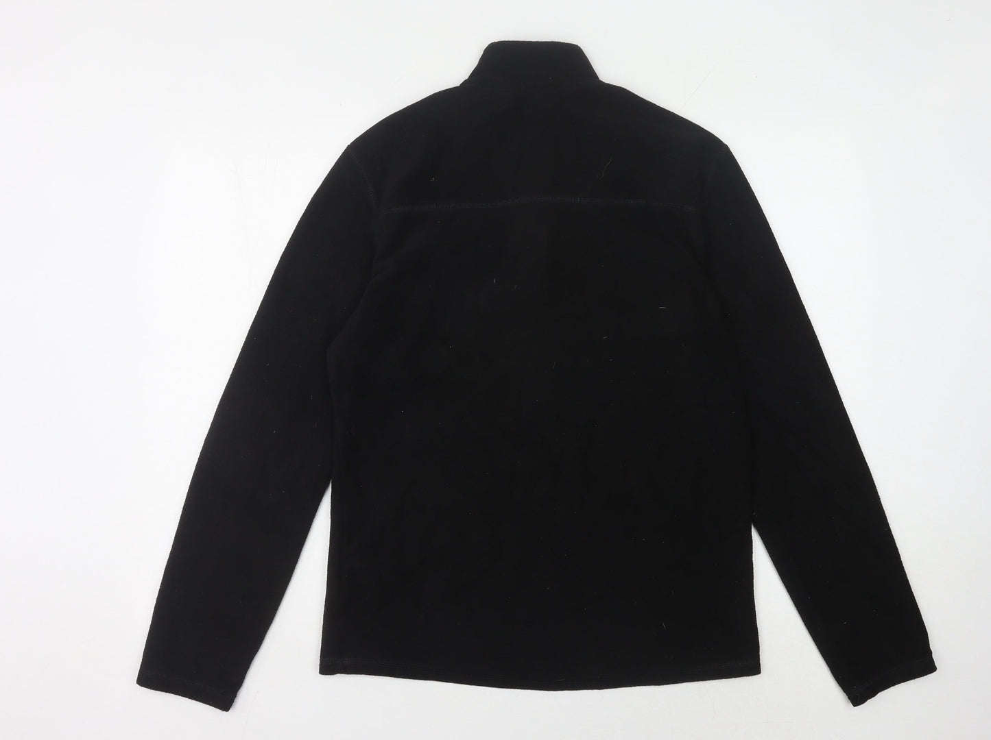 Men's Black Fleece High Neck Zip Medium Top
