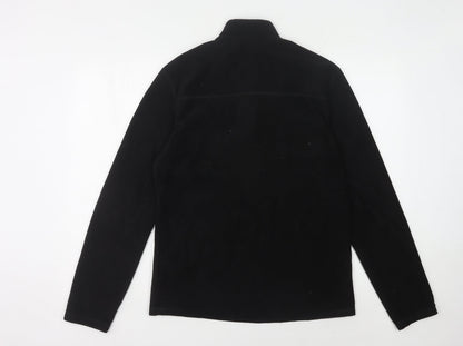 Men's Black Fleece High Neck Zip Medium Top