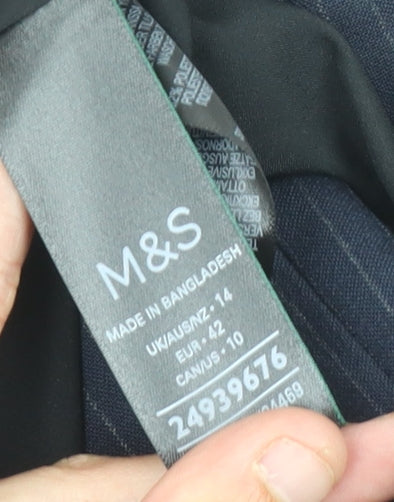 Marks and Spencer Women's Black Pinstripe Blazer, Size 14