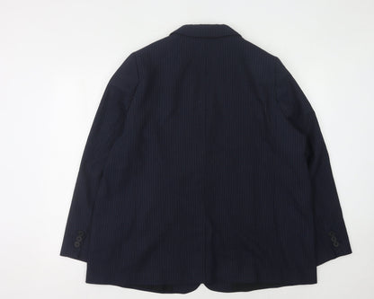 Marks and Spencer Blue Pinstripe Blazer, Women, Size 20
