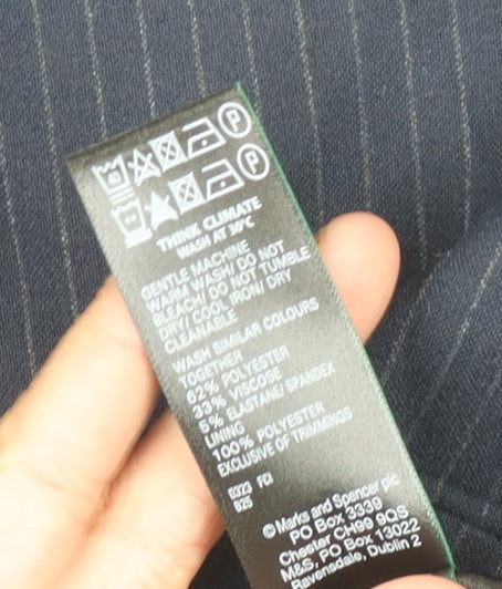 Marks and Spencer Blue Pinstripe Blazer, Women, Size 20