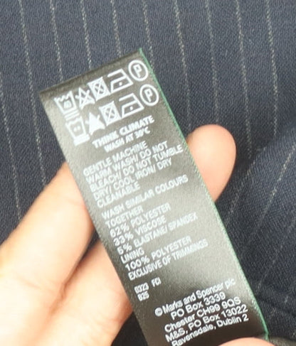 Marks and Spencer Blue Pinstripe Blazer, Women, Size 20