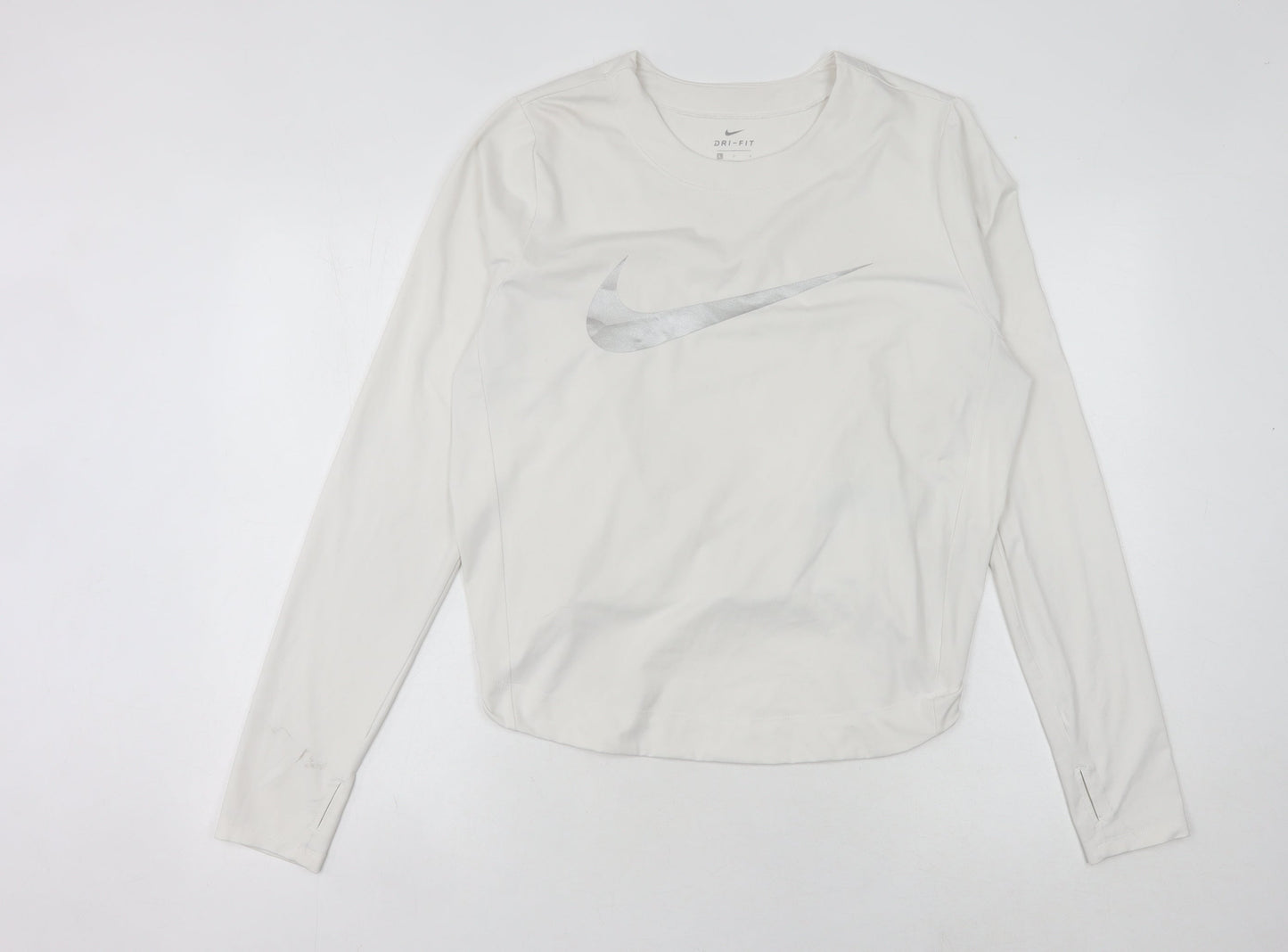 Nike Women's White Long Sleeve Dri-FIT T-Shirt