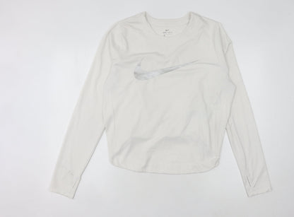 Nike Women's White Long Sleeve Dri-FIT T-Shirt