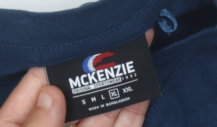 McKenzie Men's Blue XL Short Sleeve T-Shirt