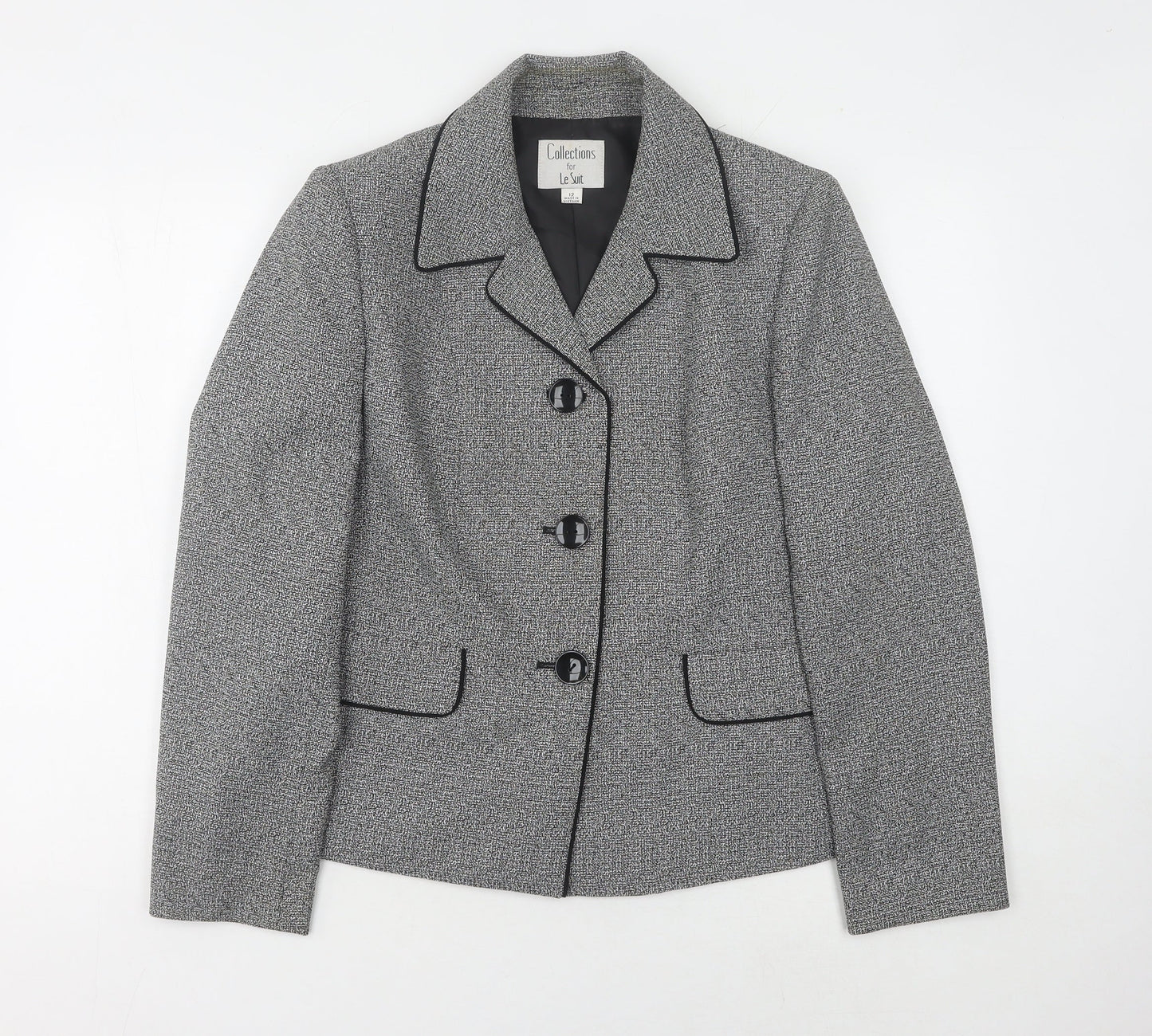 Le Suit Women's Grey Suit Jacket Size 12
