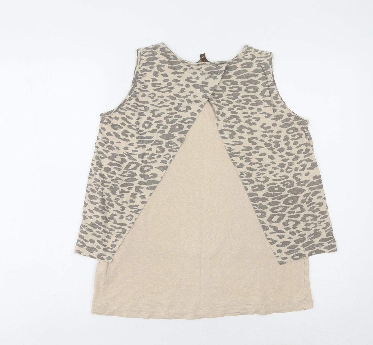 LaNaturelle Women's Beige Animal Print Tank Top M