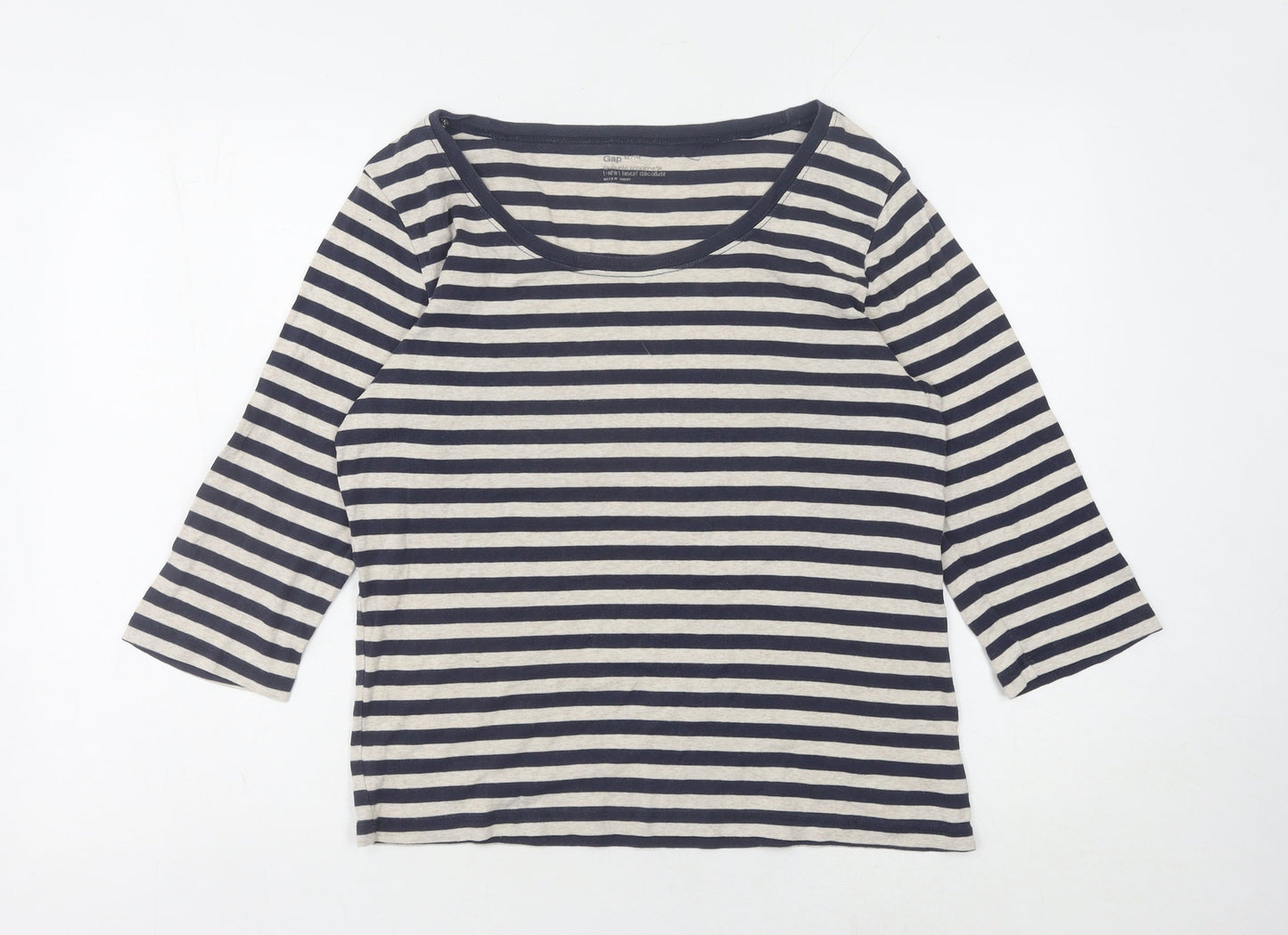 Gap Women’s Black White Striped T-Shirt XL