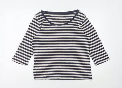 Gap Women’s Black White Striped T-Shirt XL