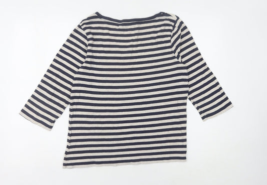 Gap Women’s Black White Striped T-Shirt XL