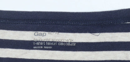 Gap Women’s Black White Striped T-Shirt XL