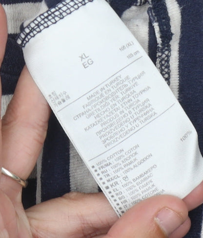 Gap Women’s Black White Striped T-Shirt XL