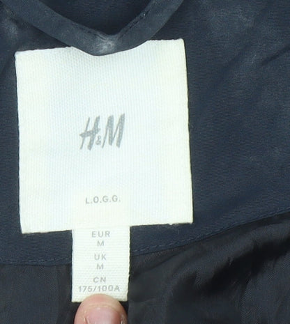 Mens UK Size M H&M Blue Windbreaker Coat