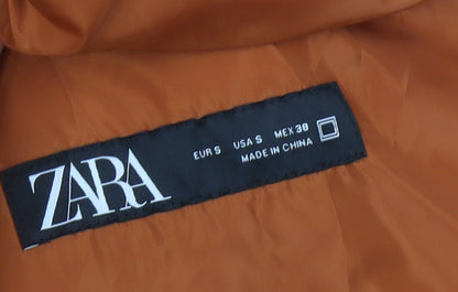 Zara Men's Orange Puffer Waistcoat S