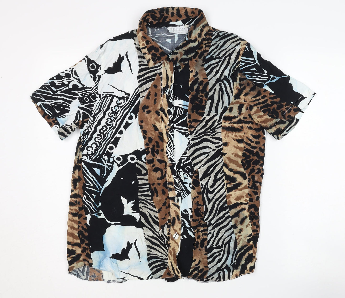 FINEZZA Women's Multicoloured Animal Print Shirt