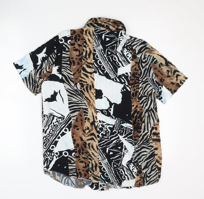 FINEZZA Women's Multicoloured Animal Print Shirt
